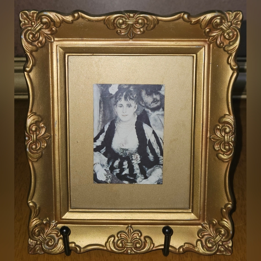 Miniature Master Arts Print # 15 AU Loge Renoir Made USA 1950s Chalkware Frame